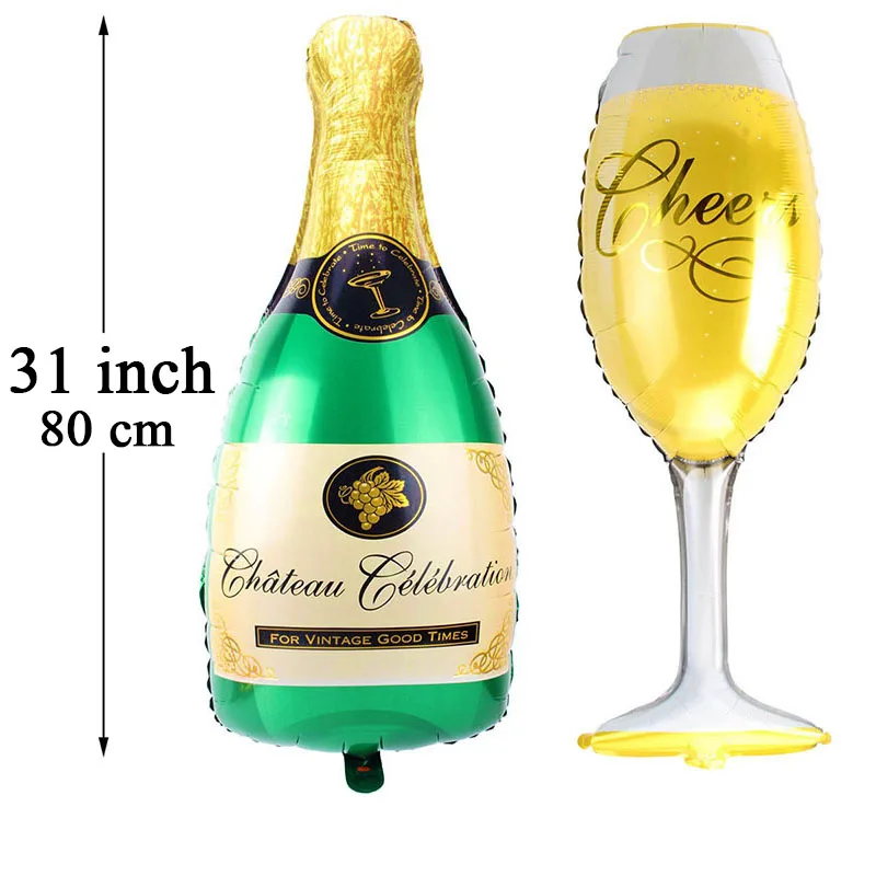 40 дюймов воздушные шары из фольги в виде цифр Happy год серебро Globos рождественские украшения для дома год s Eve вечерние поставки - Цвет: Champagne Wine glass