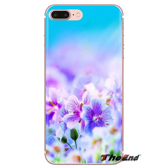 Pink Flower Blue Sky Hd Wallpaper Silicone Phone Cover Bag For