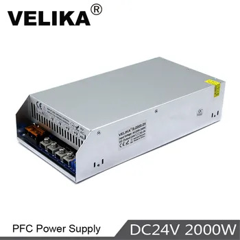 

Regulated PFC 24VDC Power Supply Switching 83.3A 2000W Driver Transformers 110V 220V AC To DC 24V SMPS for LED Light CCTV Motor