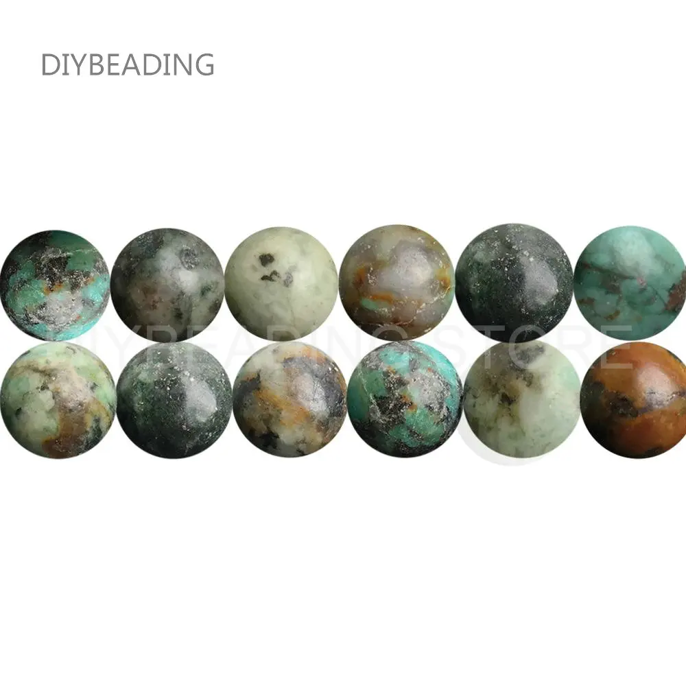 

Natural African Turquoise Healing Gemstone Beads for DIY Jewelry Making Round Green Stone 4/6/8/10/12mm Beads Wholesale