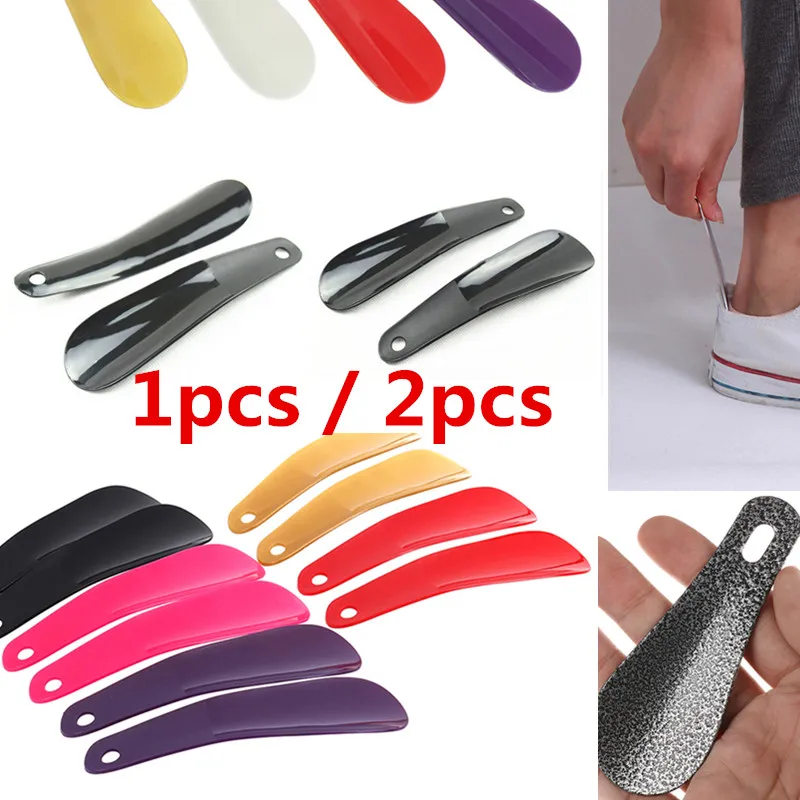 

1-2pcs 10cm/16cm Spoon Shape Shoehorn Professional Shoe Horns Black Plastic Shoe Horn Shoe Lifter Flexible Sturdy Slips