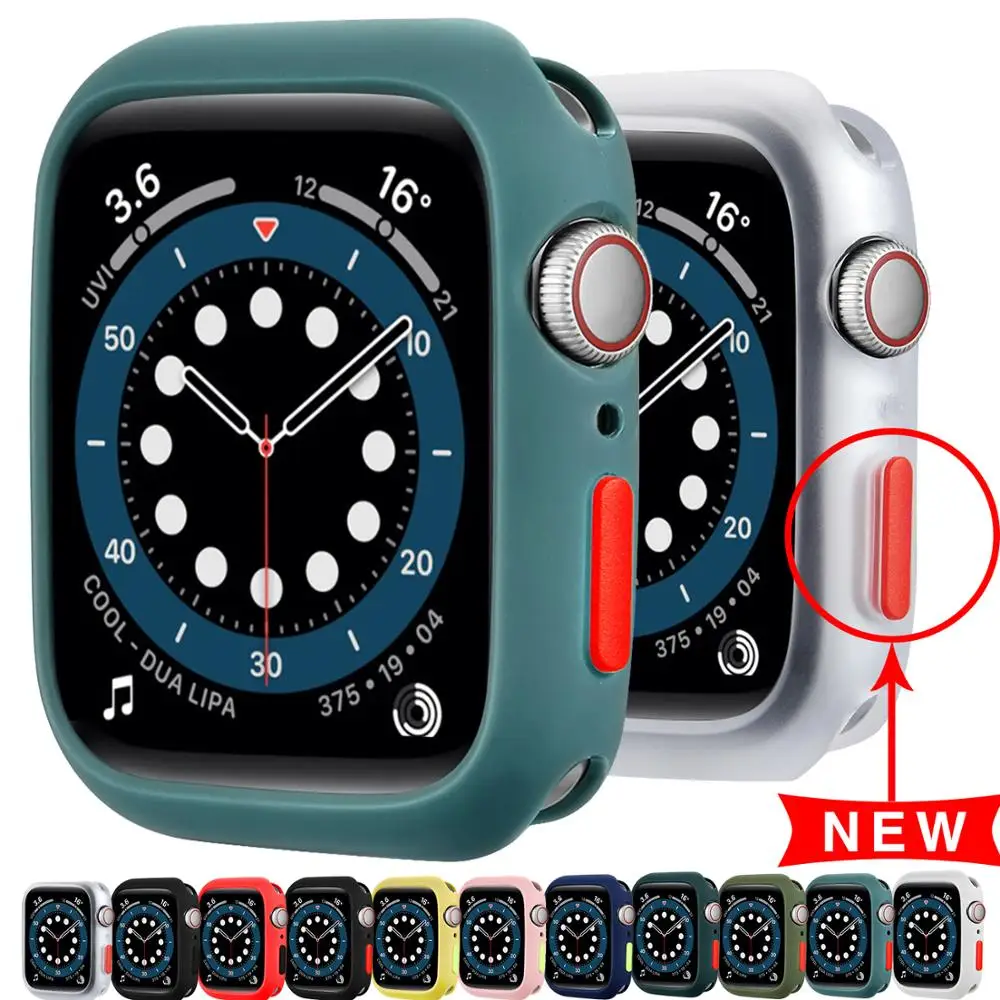 

TPU Bumper Watch Cover For Apple Watch Series 6 5 3 42MM 38MM Soft Silicone Shockproof Protect Case for iWatch 5 6 SE 40MM 44MM