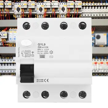 

4P 400V 50/60Hz MCB Circuit Breaker IP20 Electric Leaking Protector Residual Current Circuit Breaker