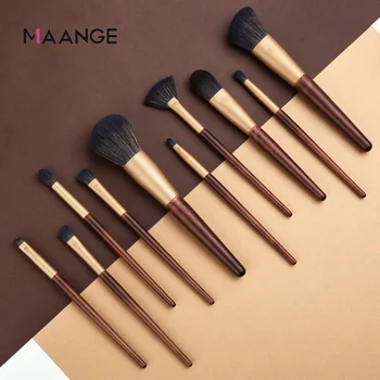 

Makeup brushes Pro 10pcs Makeup Brushes Set Natural Soft Hair Wood handle Powder Foundation Eyeshadow Make Up Cosmetic Brushes