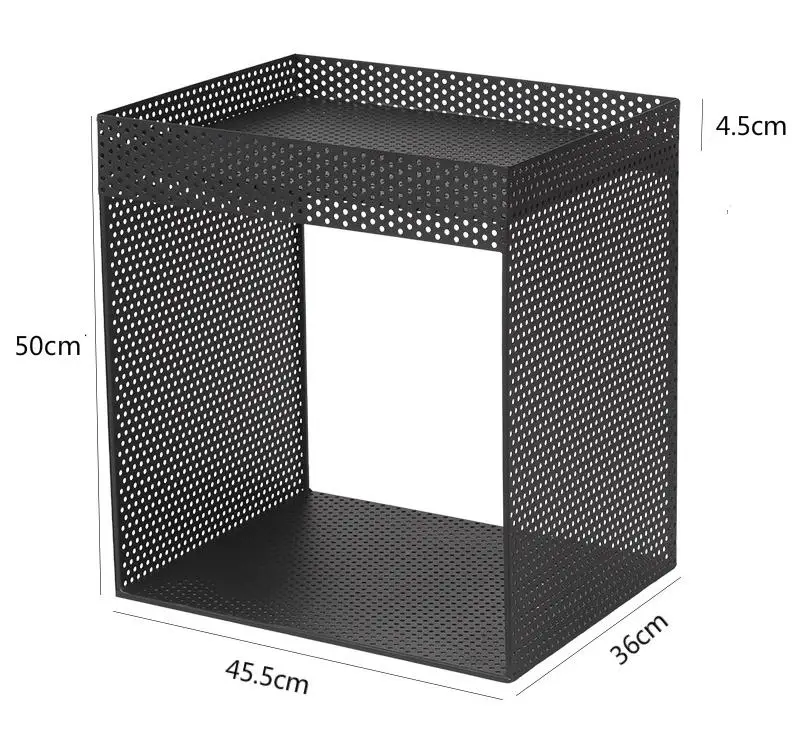 Светильник, роскошная полка, простой металлический каркас, для дома, стеллаж для хранения, в скандинавском стиле, Ins Net, красное железо, маленький прикроватный шкаф для хранения - Цвет: Black