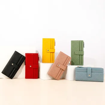 

2020 New Style Fashion Clutch Two-fold Zipper Mobile Phone Wallet Purse Korean-style Long Women's Wallet