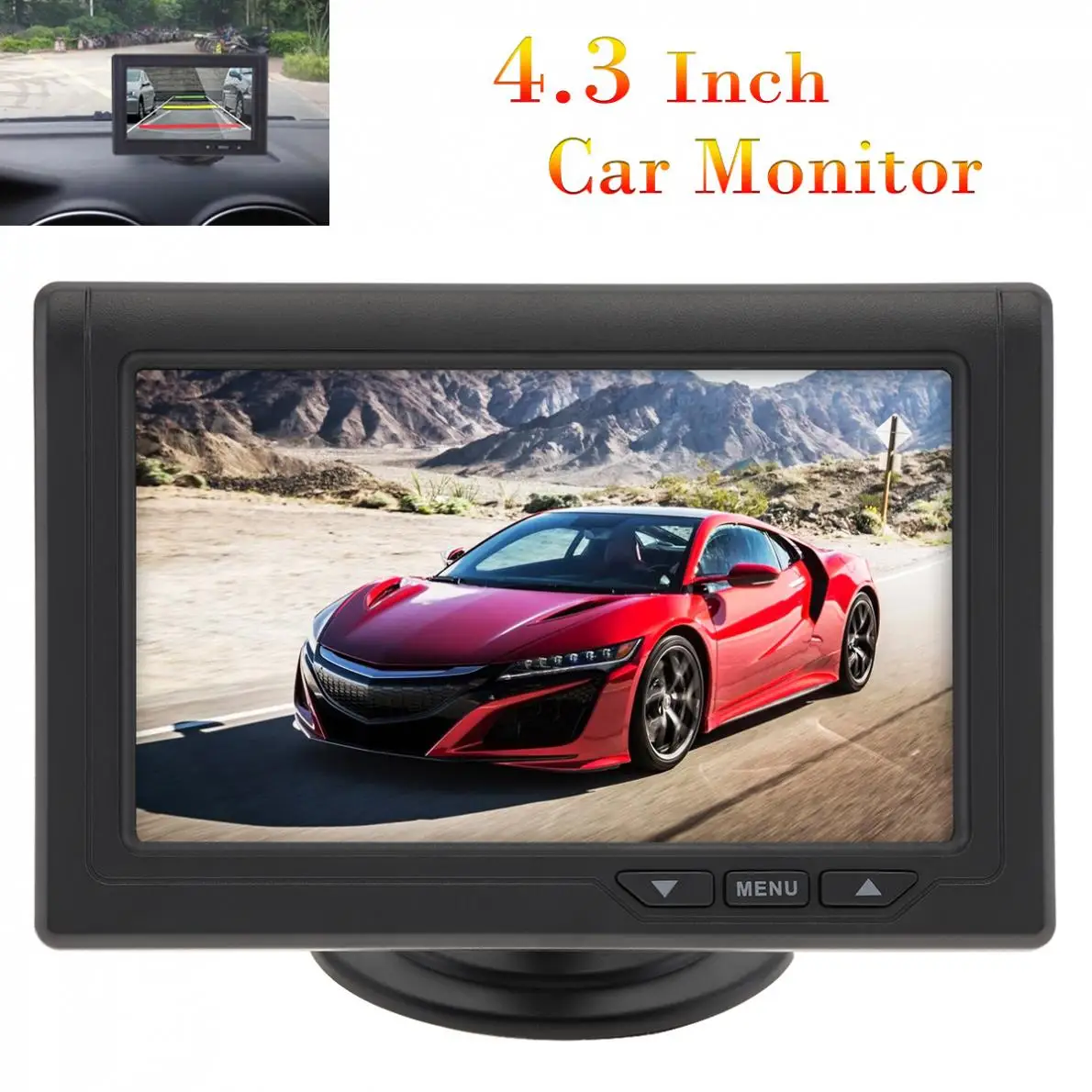 4,3 дюймов цветной TFT lcd 480x272 автомобильный монитор заднего вида автомобиля заднего вида Обратный монитор парковки для камеры DVD VCD