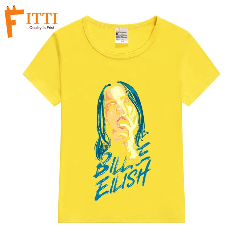 Одинаковая Семья наряды Billie Eilish черная хлопковая Футболка Семейные комплекты в семейном стиле для папы, для мамы, сына, дочери одежда для мамы и меня - Цвет: T87A-Yellow