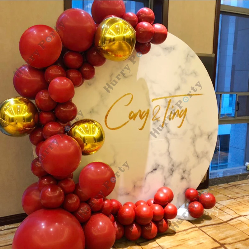 

1Set Birthday Party Ballon Garland Arch Kit Red Globos Gold Round Foil Balloons For Wedding Decor Christmas Decorations 2022