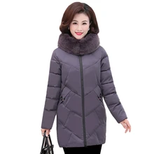 Большой размер Parker пуховик хлопковое пальто Женская мода новая зимняя куртка Дамская средней длины с капюшоном куртки женская одежда