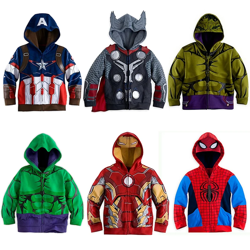 Avengers-Iron-Man-Thor-Children-Hoodies-Boys-Clothes-Baby-Boy-Coat-Spider-Man-Halloween-Costume-Kids