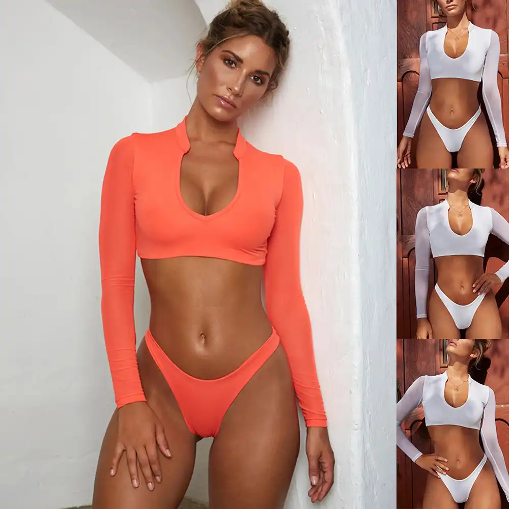 bathing suit with long sleeve top