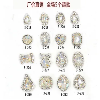 

Nail Ornament Nail Art Nail Sticker Laser K9 Color White Special Shape Super Shiny Alloy Bride Nail Rhinestone