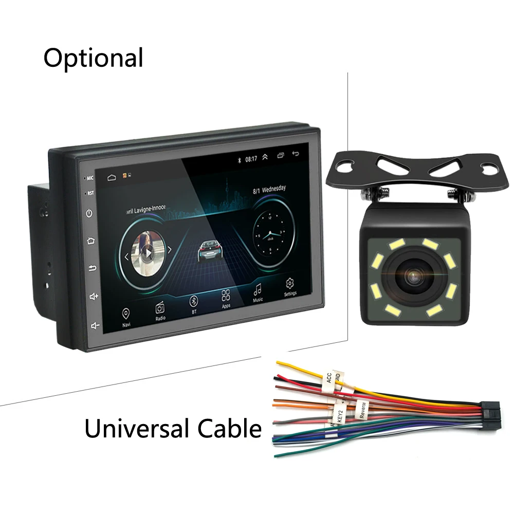 

7 inch Android 8.1 universal Car Radio 2 din android No DVD Player GPS NAVIGATION WIFI Bluetooth MP5 Player Rear View Camera