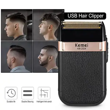 

Black Stainless Steel Razor Barber Fashion Portable Hair Removal Health Beauty Shaving Trimmers USB Charging Hair Trimmer