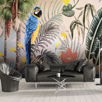 

Custom 3D Wallpaper European Style Retro Leaf Birds Tropical Plants Photo Wall Murals Living Room Bedroom Background Wall Papers