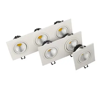 

White Black 1 2 3 Head Square LED Lamp COB LED Downlight Dimmable 220V 10W 20W 30W LED Ceiling downlight light Recessed in Foyer