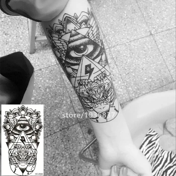 

Nu-TATY Waterproof Temporary Tattoo Sticker 22 Set Strange Pattern Style Black White Colour Eyes Of Pharaohs Lightning