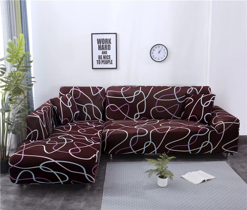 

All-inclusive Elastic Sectional Sofa Seat Cover for Living Room Couch Covers L Shape Armchair Cover Single/Two/Three/Four-seate