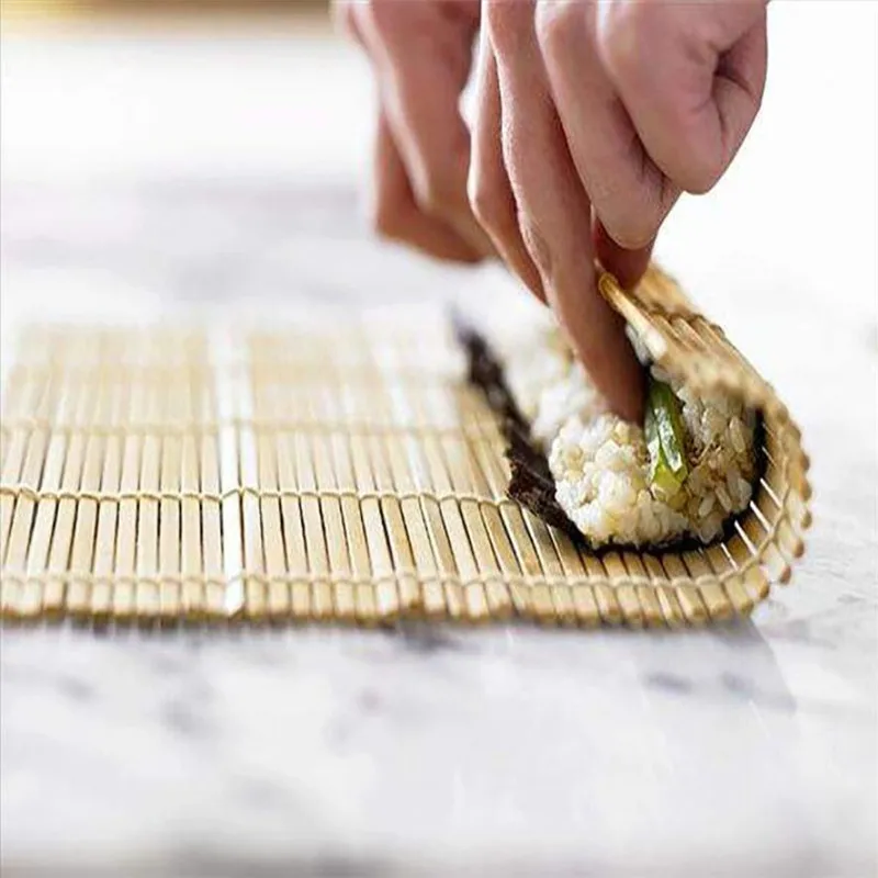 Description Picture 2 of item24*24CM Sushi Tool Bamboo Rolling Mat DIY Onigiri Rice Roller Chicken Roll Hand Maker Kitchen Japanese Sushi Maker Tools