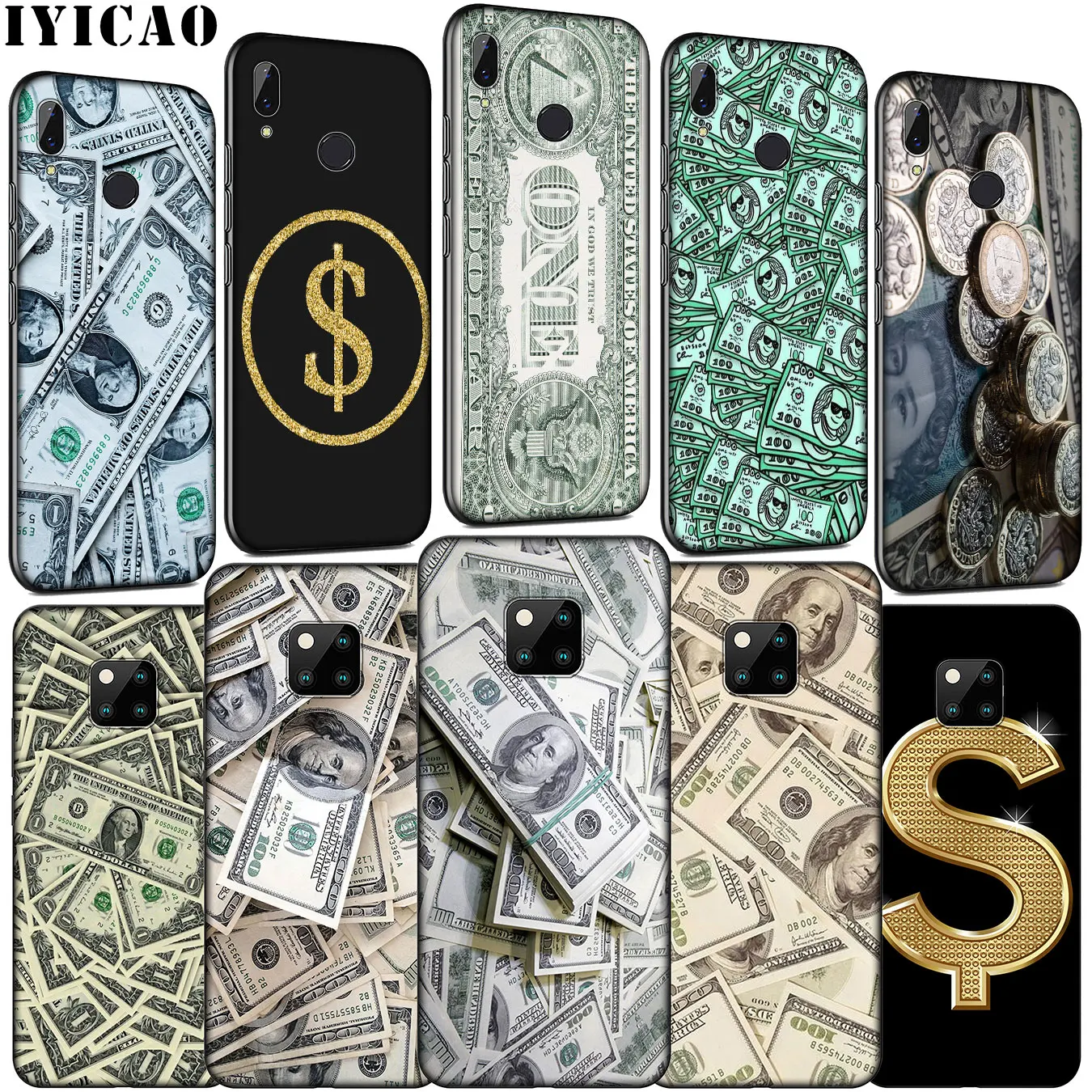 IYICAO доллар GBP ЕВРО Мягкий силиконовый чехол для телефона Huawei Mate 30 20 10 Pro Nova 5i 4 3 3i 2i 2