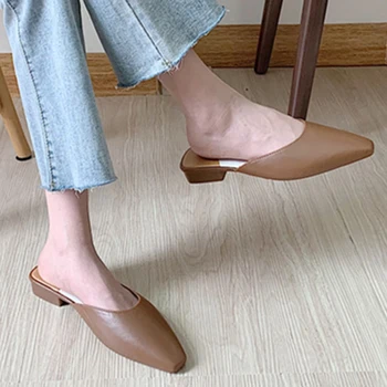 

Women Mules Woman Low Heels Slippers Ladies Casual Slides Women's Fashion Beach Shoes Female Comfortable Outdoor Footwear