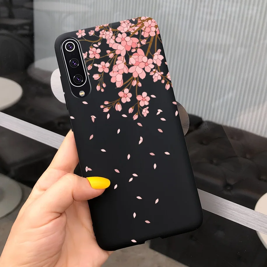 For Xiaomi Mi 9 SE Case New Liquid Silicone Matte Soft Lavender Flowers Protection Cover For Xiaomi Mi 9 Lite Mi9 SE Phone Cases iphone waterproof bag