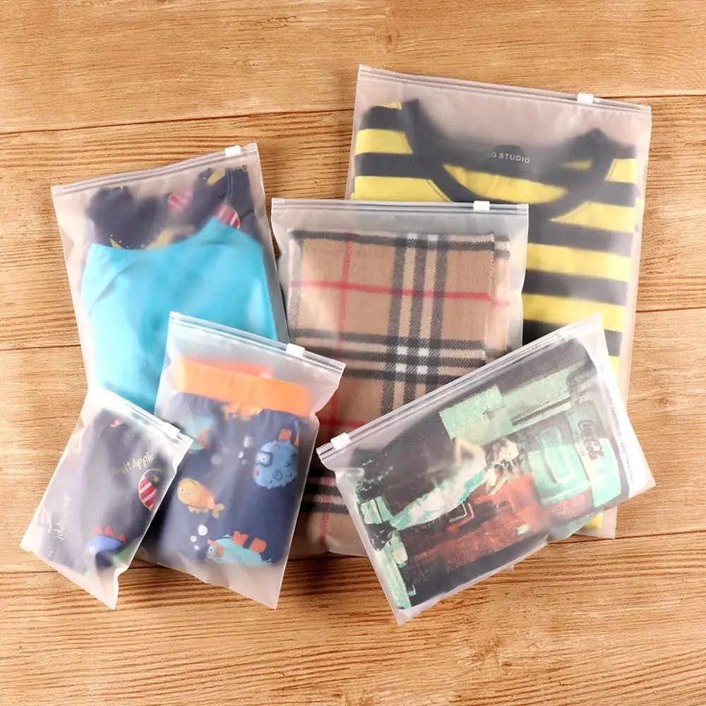 

Plastic Bag Matte Clear Zipper Seal Travel Bags Zip Lock Valve Slide Seal Packing Pouch For Clothing Storage 10 PC/Bag