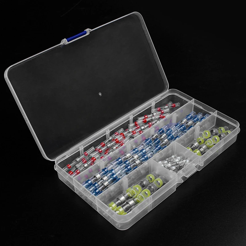 20/50/100/200/220PCS Solder Seal Wire Connectors splice Waterproof Heat Shrink Solder Butt Connectors Electrical Wire Terminals