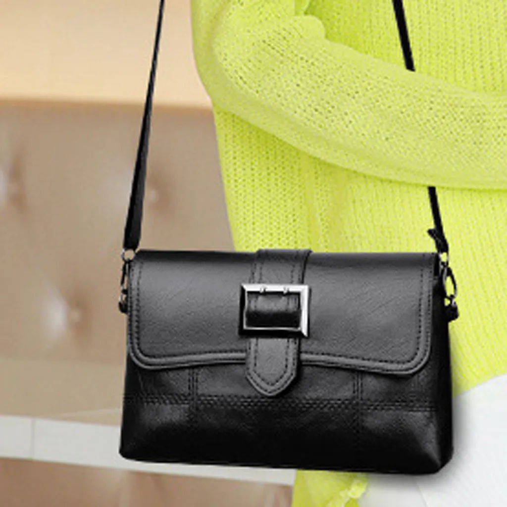 25# женские кожаные сумки, сумки, женские Модные Винтажные геометрические простые однотонные сумки через плечо