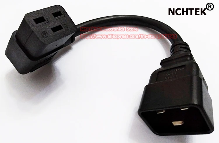 NCHTEK IEC 320 C20 штепсельная вилка к прямоугольному разъему C19 женский кабель адаптера