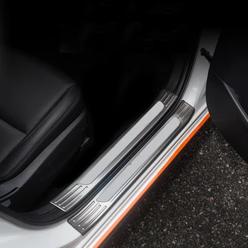 

Car Styling Interior Silver Side Door Sill Plate Frame Sticker Cover Trim 4pcs / 8pcs For Mazda3 BP 2020 Sedan