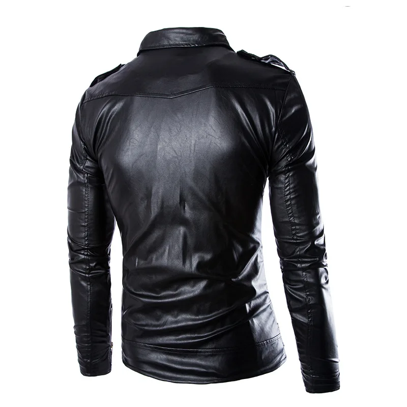 

2019 New Style Locomotive Slim Fit Leather Coat MEN'S Leather Jacket Coat England Fashion A1-6-y012