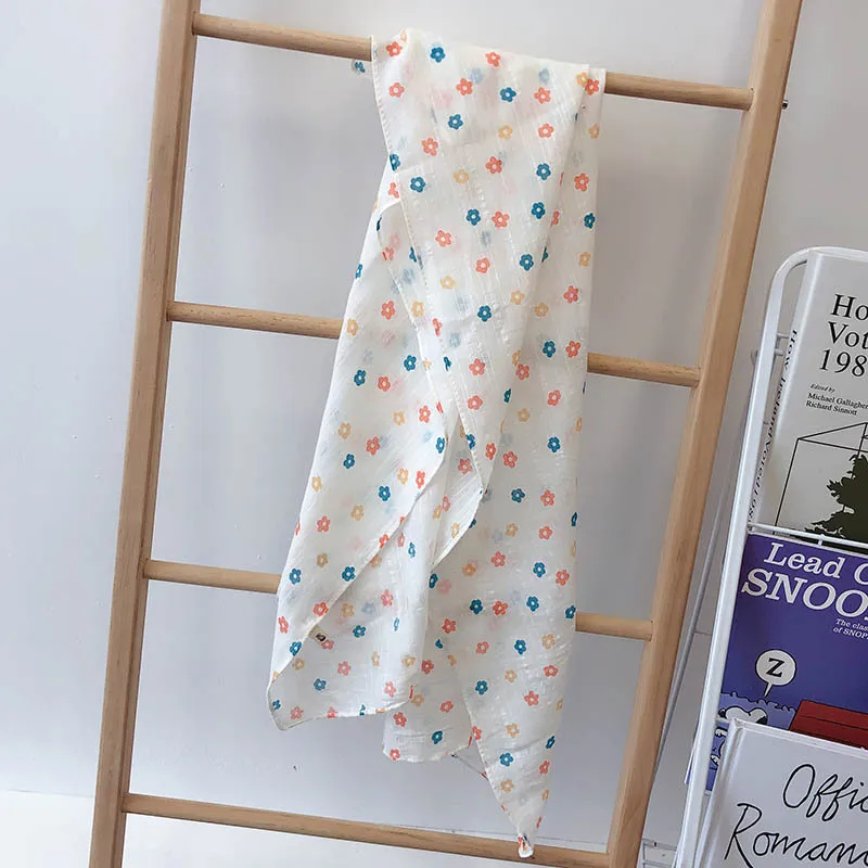 

Children's Scarf Flower Printing Strawberry Fruit Pineapple Cotton And Linen Autumn Winter Girl's Accesories Women's Silk Scarf