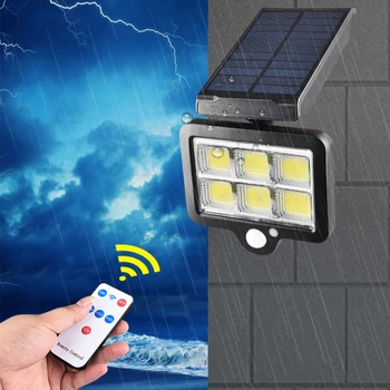 

Solar LED Light Outdoors COB Rotatable With Intelligent Remote Control Sensor Solar Powered Wall Light For Garden Yard Path
