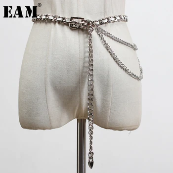 

[EAM] Waist Chains Stylish Casual Braided Long Pu Leather Belt Personality Women New Fashion Tide All-match Spring 2020 1U266