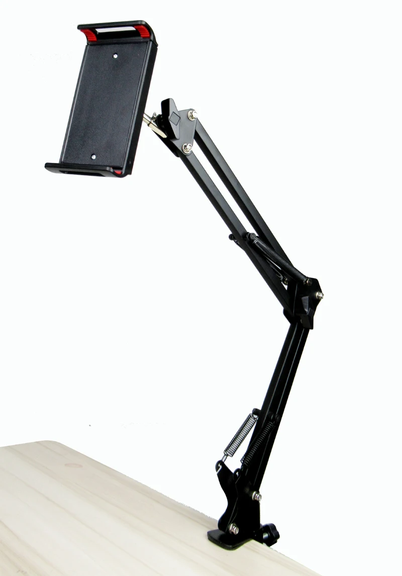 D-MOUNT DL-TMT1 범용 3.5인치 -10.6인치 태블릿 테이블 마운트 브래킷 패드 홀더(컵 홀더 포함) 휴대폰 지원 화이트 블랙 회전 가능