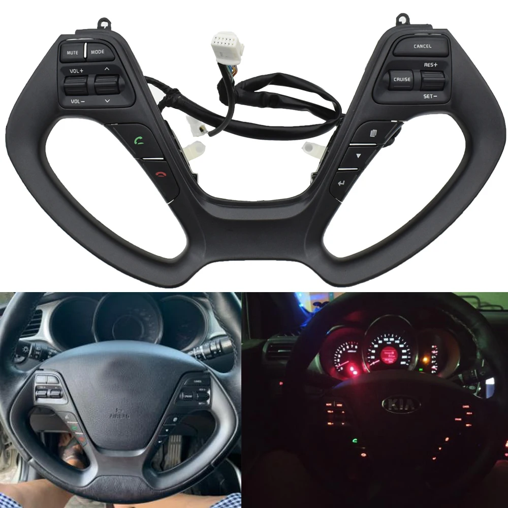 Botón de modificación de volante de Control de crucero multifuncional de buena calidad, compatible con llamada telefónica Bluetooth para KIA K3 KS3