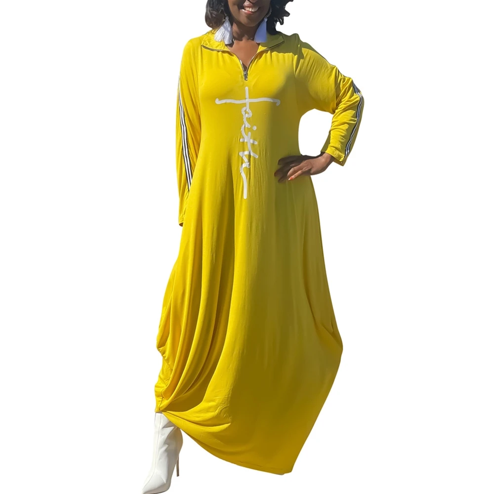 Plus Size Women's Clothing L-5XL Casual Maxi Dress Fashion Print Woman Dresses Long Sleeve Fall Clothes Wholesale Dropshipping