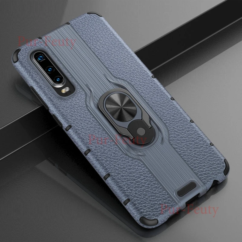 Чехол на huawei P30 ELE-AL00 силиконовый бампер роскошный Броня мягкое магнитное кольцо Броня задняя крышка чехол для huawei P 30 ELE L09 L29