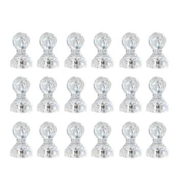 

60 Pcs Transparent netic Pin 11 x 17mm Transparent Color netic Pin for Paper Photo Calendar Fixed on Refrigerator, White B