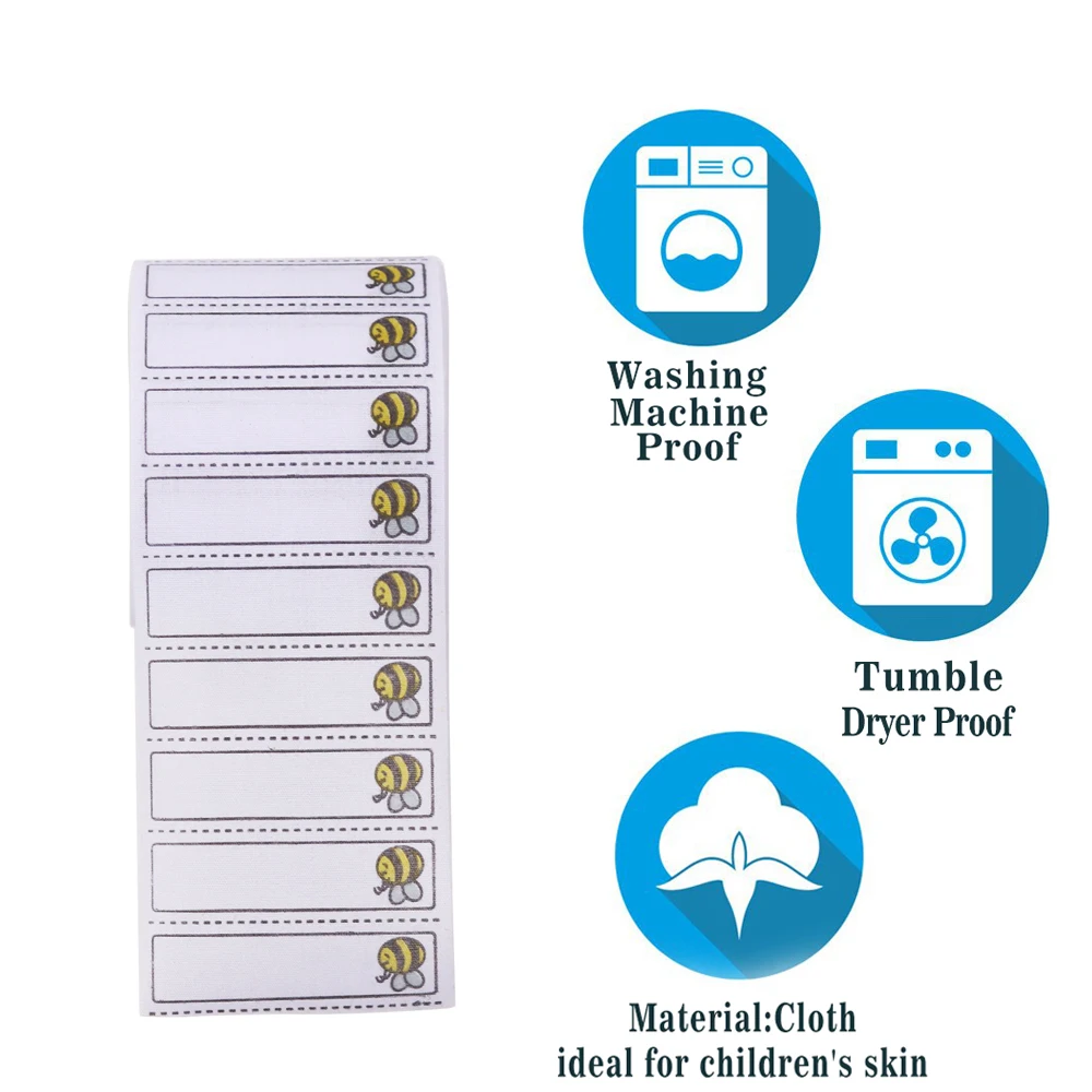 Clothing Labels 100Pcs Washable Iron on Bee Pattern Labels for Clothes DIY Sewing