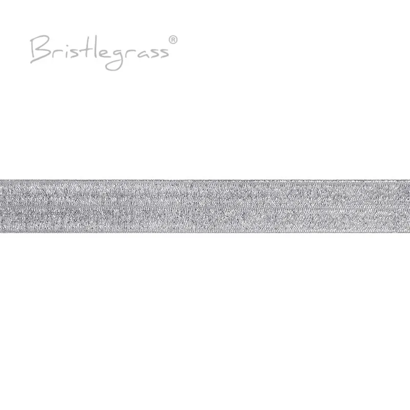 Borsten gras 2 5 10 50 3/4 Yard "20mm Silber Glitter Foldover elastisch Feind Spandex Band Haar gummi Stirnband Nähen Spitzen besatz – Detail 12