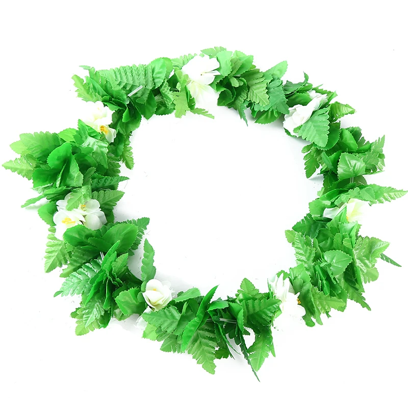 

4pcs Hawaiian Flower Garland Set Lei Luau Hula Fancy Dress Beach Part Flower Garland Necklace Headband Bracelet Wristband
