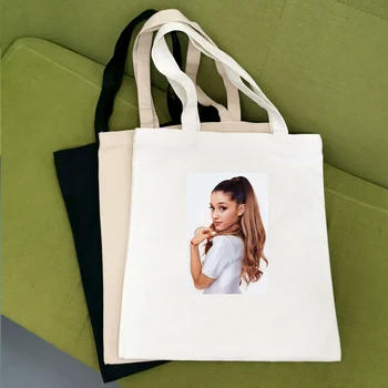 

Fashion Ariana Grande Print Canvas Bag Portable folding Cotton Canvas Bag Creative Shoulder Canvas Bag Creative Shopping Bag
