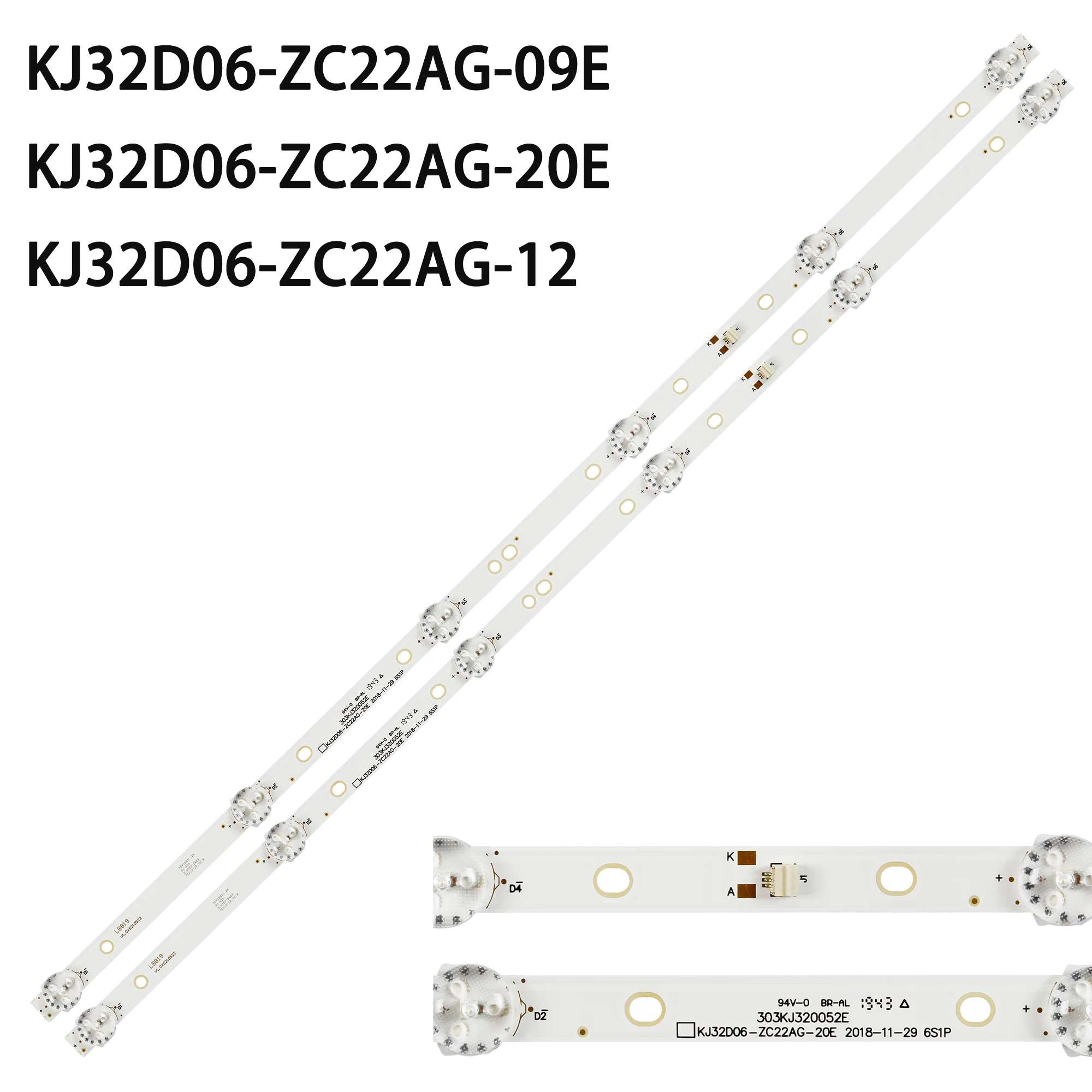 Tira de Retroiluminação Led Lâmpada para Kj32d06-zc22ag09 12 20e 303kj320044 Km0320ldch 32lh0202 32hh1830 Htv32r01-t2c a4 V320bj6-q01