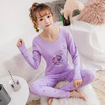 

2020 Autumn Arrival Modal Home Sleepwear Girdle Body-fitting Seamless Bodywear Thermal Underwear Women's Suit Free Shipping