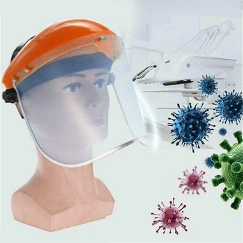 

Clear Adjustable Face Visor Cap Hat Shield Safety Workwear Eye Protection PVC+PC Garden Shredders Brush Cutters