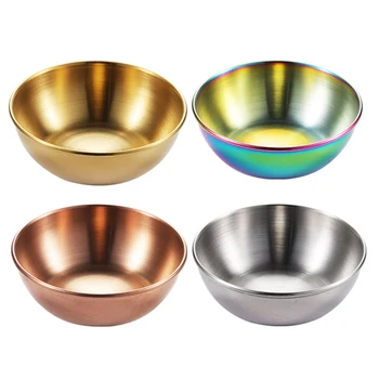 

4Pcs Seasoning Dish Safe Kitchen Supplies Sauce Dish Plate Stainless Steel Sauce Dish Appetizer Plate Kitchen Supplies