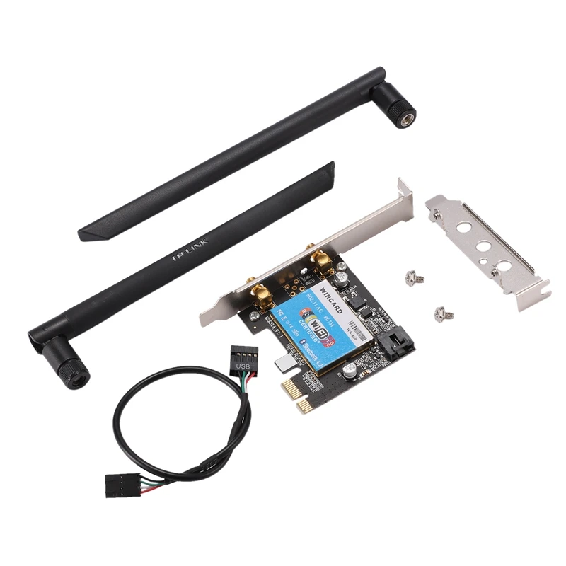 WIRCARD сетевая карта Двухдиапазонная 2,4G/5G 867Mbps+ Bluetooth 4,1 PCIE беспроводная карта для рабочего стола